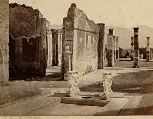 Images Dated 18th December 2012: Hous of Cornelius Rufus in Pompeii with the marble impluvium and two trapezofori