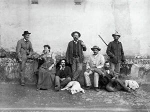 Images Dated 24th September 2009: Hunters and guests in Villa Demidoff, Pratolino