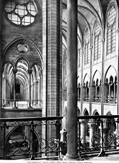 Images Dated 17th March 2009: Interior of the Cathedral of Notre-Dame, Paris, detail of the upper gallery from the side naves