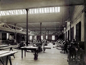 Images Dated 24th April 2012: Interior room of the milanese plant of Tende Moretti, with the workers in charge of the sewing