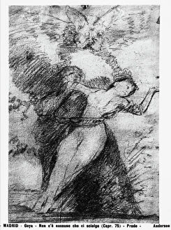 Images Dated 28th May 2008: 'Is there no one to untie us?', drawing by Goya, in the Prado Museum, Madrid