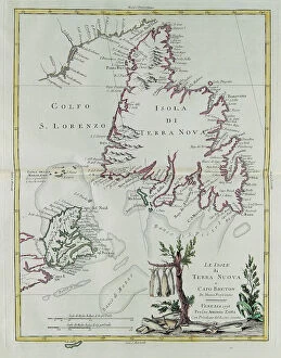 Images Dated 17th May 2010: The islands of Newfoundland and Cape Breton, engraving by G. Zuliani taken from Tome I of