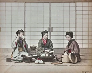 Japan: 'Japan' album: Young Japanese women eat rice during lunch