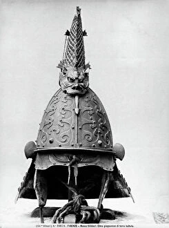 Images Dated 25th September 2009: Japanese helmet of wrought iron, housed in the Stibbert Museum, Florence