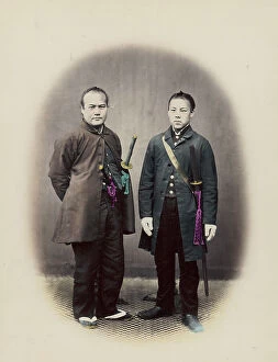 Japan: Japanese officers with scimitars