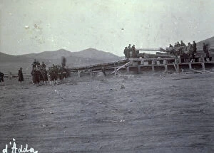 Images Dated 21st November 2011: Japanese troops building the platform for a large cannon