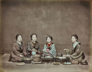 Japan: Four Japanese women eating their meal