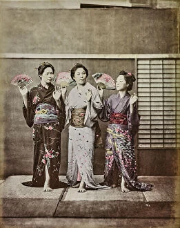 Japan: Japanese women in traditional dresses and fancy dresses