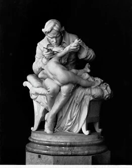 Images Dated 5th June 2008: Jenner inoculating his son with the smallpox vaccine, sculpture by Giulio Monteverde located in
