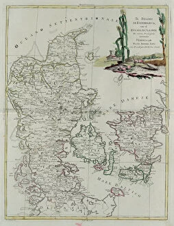 Images Dated 18th May 2010: Kingdom of Denmark with the Duchy of Slesvik, engraving by G