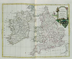 Images Dated 17th May 2010: The Kingdoms of England and Ireland, engraving by G. Zuliani taken from Tome I of the 'Newest Atlas'