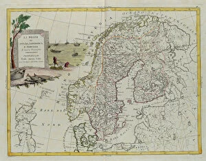 Images Dated 18th May 2010: The Kingdoms of Sweden, Denmark and Norway, engraving by G. Zuliani taken from Tome III of