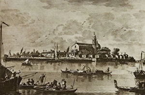 Images Dated 6th April 2010: La Certosa, island of the Venetian Lagoon, engraving