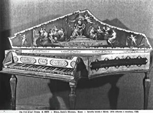 Images Dated 10th April 2012: A lacquered and painted spinet. Cabinet-making work of Milanese