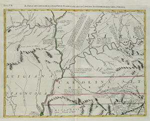 Images Dated 17th May 2010: Land of the Cherokees with the western part of North Carolina and Virginia, engraving by G