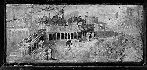 Images Dated 1st September 2010: Landscape with the Seaport. Fresco originating from Pompeii and conserved in the Archaeological