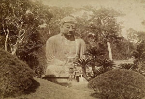 Japan: The large bronze figure of Buddha, known as Daibutsu, in a seated pose