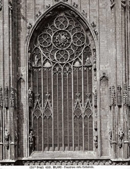 Images Dated 28th February 2008: Large window, detail of Milan's Cathedral