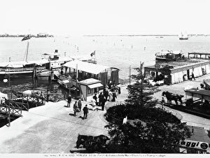 Images Dated 15th March 2010: The Lido. Landing wharf at Santa Elisabetta and the trams for the Baths