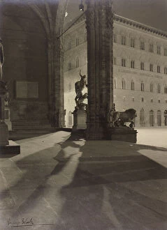 Florence Collection: 'Loggia Orcagna by night', Florence; photograph exhibited at the 'V Roman Festival of Photographic