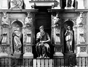 Images Dated 30th January 2007: The lower part of the tomb of Julius II, with Michelangelo's statue of Moses in the centre