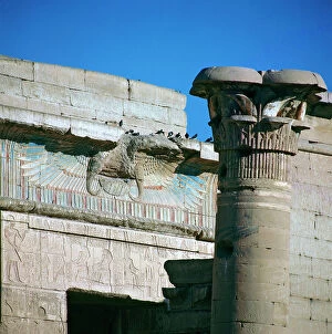 Images Dated 10th November 2011: Luxor. The statues in the temple of Ramses II. Athena, a beautiful head of gray stone