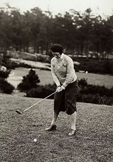 Images Dated 9th May 2011: Madame W. Raffard takes a shot during a golf tournament