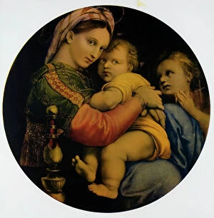 Images Dated 9th March 2011: Madonna of the Chair, oil on panel, Raphael Sanzio (1483-1520)