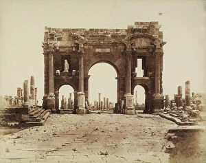 Images Dated 8th February 2012: The majestic Arch of Trajan in the ancient Roman city Colonia Marciana Traiana Thamugadi