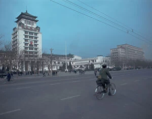 Images Dated 17th July 2008: Man on a bike in downtown Peking, 1969, Peking (Beijing)