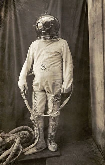Images Dated 24th October 2007: Man with diving suit to protect him from fire