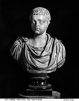 Images Dated 18th November 2011: Marble bust of the young Emporer Publio Settimio Geta: Roman work of the Uffizi Gallery