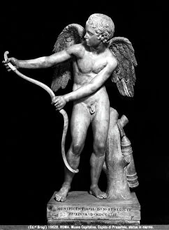 Images Dated 16th February 2012: Marble statue of Cupid, from an original by Lysippus, at the Capitoline Museum in Rome