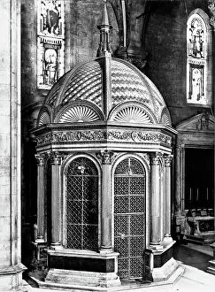 Images Dated 18th April 2012: Marble templet by Matteo Civitali which the HOly Volt preserved inside San Martino Cathedral in