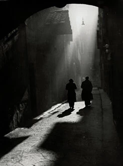 Images Dated 3rd December 2010: Two men walk on a typical little street in Florence