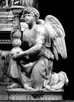 Images Dated 30th January 2007: Michelangelo's angel with candlestick to the right of Saint Dominic's tomb in Saint Dominic's Chapel