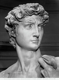 Images Dated 30th April 2009: Michelangelo's David: close-up of the bust