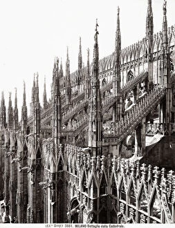 Images Dated 28th February 2008: Detail of the side of Milan's Cathedral with its buttresses and spires