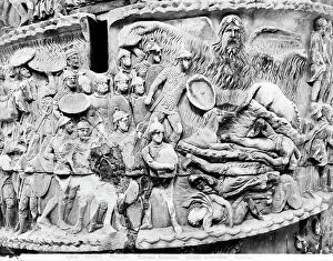 Images Dated 10th August 2011: The Miraculous Rain. Detail of the Aurelian Column in the Piazza Colonna in Rome