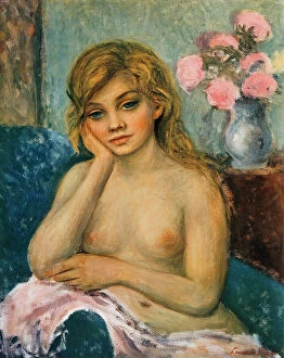 Images Dated 21st February 2011: Model in repose; painting by Leonardo Pizzanelli. Private Collection