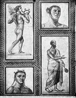 Images Dated 21st February 2012: Mosaic from the Baths of Caracalla depicting a senator and an athlete, Gregoriano Profano Museum