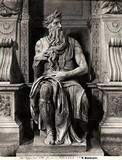 Images Dated 16th November 2009: The Moses, detail from the tomb of Julius II, Michelangelo Buonarroti (1475-1564)