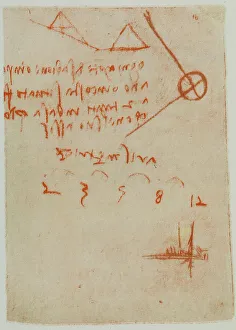 Appunti darithmétique et de perspective du Codice Forster II, 16r