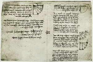 Images Dated 30th September 2009: Notes on bodies in motion, written by Leonardo da Vinci, part of the Arundel Codex 263, c.187v
