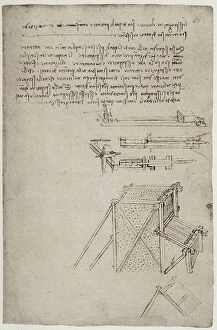 Images Dated 6th August 2009: Notes on the construction of hydraulic mechanisms, written by Leonardo da Vinci