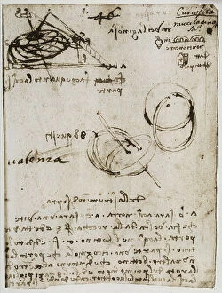Images Dated 1st October 2009: Notes on hydraulics, writings belonging to the Codex Forster I, c.41r, by Leonardo da Vinci