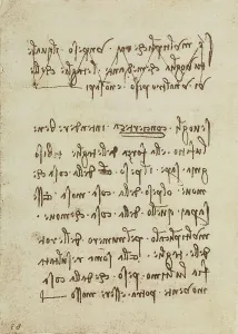 Appunti de physique du Codice Forster III, c.83r conservé au Victoria and Albert Museum de Londres.