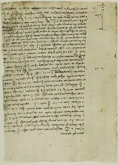 Images Dated 30th September 2009: Notes on physics, written by Leonardo da Vinci, part of the Arundel Codex 263, c.207r