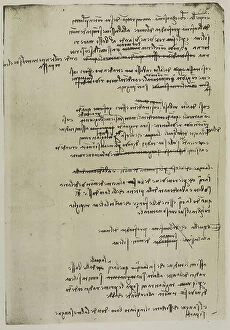 Images Dated 30th September 2009: Notes on water in motion, writings by Leonardo da Vinci, belonging to the Codex Arundel 263, c.235r