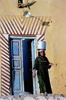 Images Dated 10th October 2011: Nubia, on the door of a house in the village is attacked a stuffed crocodile as an amulet